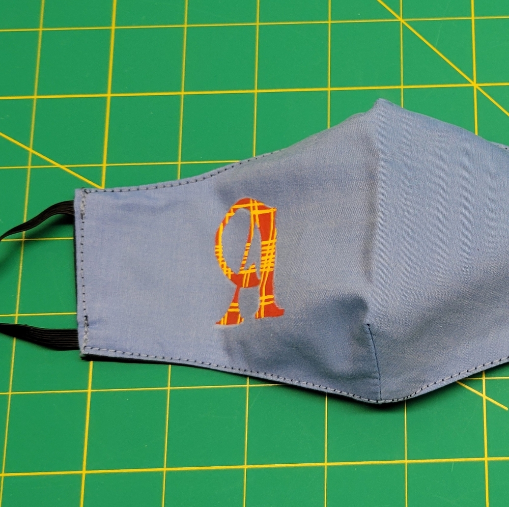 Face mask, hand made, size S/M, color blue